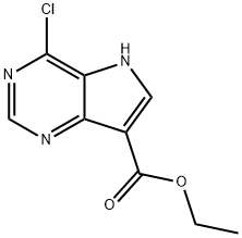 4-氯-5氢-吡咯并[3,2-D]嘧啶-7-甲酸乙酯 结构式