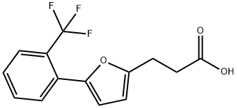 3-(5-(2-(三氟甲基)苯基)呋喃-2-基)丙酸 结构式