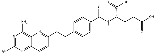 (2S)-2-[[4-[2-(2,4-diamino-3,5,10-triazabicyclo[4.4.0]deca-2,4,7,9,11- pentaen-9-yl)ethyl]benzoyl]amino]pentanedioic acid 结构式
