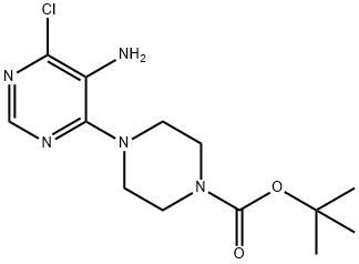 4-(5-AMINO-6-CHLORO-4-PYRIMIDINYL)-1-PIPERAZINECARBOXYLIC ACID 1,1-DIMETHYLETHYL ESTER 结构式