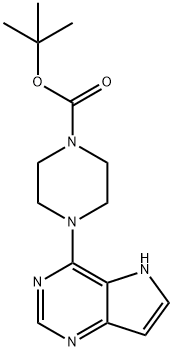 tert-Butyl 4-(5H-pyrrolo[3,2-d]pyrimidin-4-yl)piperazine-1-carboxylate 结构式