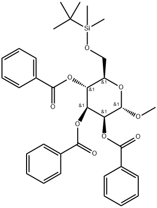 甲基 6-O-[(叔丁基)二甲基硅烷基]-ALPHA-D-吡喃甘露糖苷三苯甲酸酯 结构式