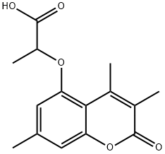 2-(2-氧代-3,4,7-三甲基-苯并吡喃-5-基)氧基丙酸 结构式
