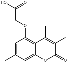2-(3,4,7-三甲基-2-氧代-苯并吡喃-5-基)氧基乙酸 结构式
