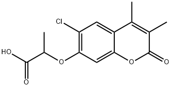 2-(6-氯-2-氧代-3,4-二甲基-苯并吡喃-7-基)氧基丙酸 结构式