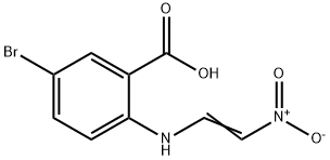 (E)-5-溴-2 - ((2-硝基乙烯基)氨基)苯甲酸 结构式