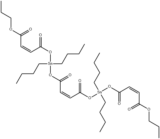 dipropyl (Z,Z,Z)-6,6,13,13-tetrabutyl-4,8,11,15-tetraoxo-5,7,12,14-tetraoxa-6,13-distannoctadeca-2,9,16-trienedioate 结构式