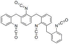 1,1'-亚甲基双[2-异氰酸-3-(2-异氰酸苯基)]甲苯 结构式