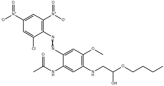 N-[5-[(2-butoxy-2-hydroxyethyl)amino]-2-[(2-chloro-4,6-dinitrophenyl)azo]-4-methoxyphenyl]acetamide 结构式