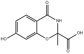 2H-1,3-Benzoxazine-2-carboxylic  acid,  3,4-dihydro-7-hydroxy-2-methyl-4-oxo- 结构式