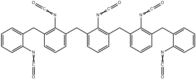 2-异氰酸-1,3-双[2-异氰酸-3-[(2-异氰酸苯基)甲基]苯基]甲苯 结构式