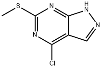 4-氯-6-(甲巯基)-1H-吡唑并[3,4-D]嘧啶 结构式