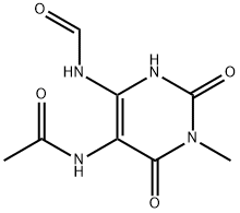 5-乙酰氨基-6-甲酰基氨基-3-甲基脲嘧啶 结构式
