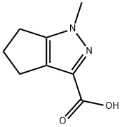 1-甲基-1,4,5,6-四氢-环戊并吡唑-3-羧酸 结构式