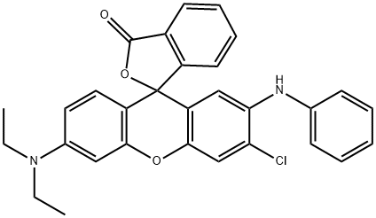 2'-anilino-3'-chloro-6'-(diethylamino)spiro[isobenzofuran-1[3H],9'-[9H]xanthene]-3-one 结构式