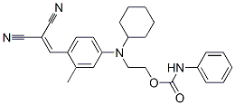 2-[N-cyclohexyl-4-(2,2-dicyanovinyl)-3-methylanilino]ethyl carbanilate 结构式