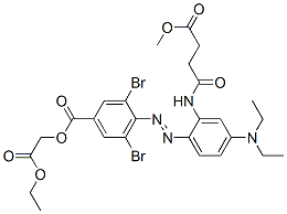 2-ethoxy-2-oxoethyl 3,5-dibromo-4-[[4-(diethylamino)-2-[(4-methoxy-1,4-dioxobutyl)amino]phenyl]azo]benzoate  结构式