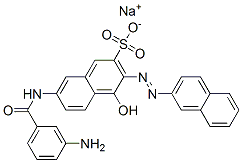 sodium 7-[(3-aminobenzoyl)amino]-4-hydroxy-3-(2-naphthylazo)naphthalene-2-sulphonate 结构式