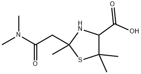 2-(dimethylcarbamoylmethyl)-2,5,5-trimethyl-thiazolidine-4-carboxylic acid 结构式