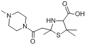 4-Carboxy-2,5,5-trimethylthiazolidine-2-aceto-N-methylpiperazide 结构式