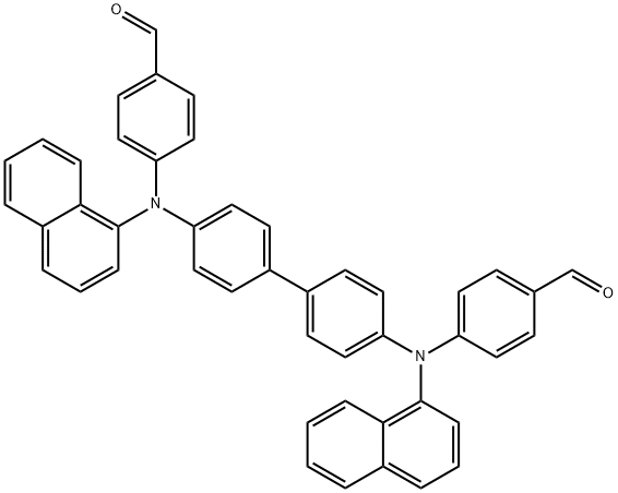 4,4'-([1,1'-BIPHENYL]-4,4'-DIYLBIS(NAPHTHALEN-1-YLAZANEDIYL))DIBENZALDEHYDE 结构式