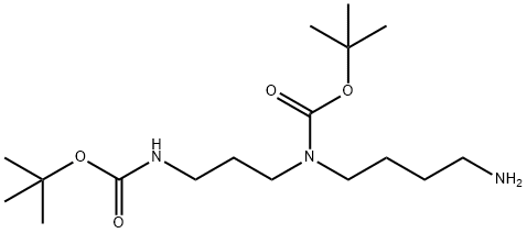N1,N4-双-BOC-亚精胺 结构式