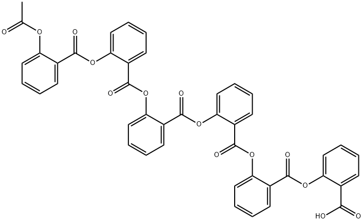 2-[[2-[[2-(Acetyloxy)benzoyl]oxy]benzoyl]oxy]benzoic Acid 2-[[2-[(2-carboxyphenoxy)carbonyl]phenoxy]carbonyl]phenyl Ester 结构式
