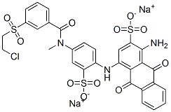 1-amino-4-[[4-[[3-[(2-chloroethyl)sulphonyl]benzoyl]methylamino]-2-sulphophenyl]amino]-9,10-dihydro-9,10-dioxoanthracene-2-sulphonic acid, sodium salt 结构式