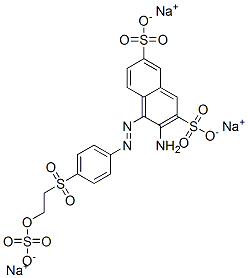 3-amino-4-[[4-[[2-(sulphooxy)ethyl]sulphonyl]phenyl]azo]naphthalene-2,7-disulphonic acid, sodium salt 结构式