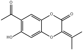 1,4-Benzodioxin-2(3H)-one,  7-acetyl-6-hydroxy-3-(1-methylethylidene)- 结构式