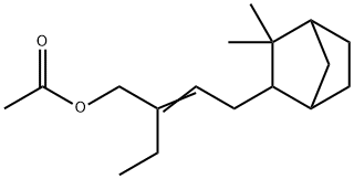 4-(3,3-dimethylbicyclo[2.2.1]hept-2-yl)-2-ethyl-2-butenyl acetate 结构式