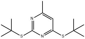 2,4-Bis-tert-butylsulfanyl-6-methyl-pyrimidine 结构式