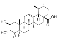 (2beta,3alpha)-2,3-二羟基乌苏-12-烯-28-酸 结构式