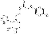 2-(3-Oxo-2-(2-thienyl)-1-piperazinyl)ethyl (4-chlorophenoxy)acetate 结构式