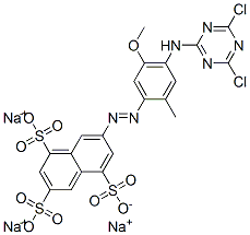 trisodium 7-[[4-[(4,6-dichloro-1,3,5-triazin-2-yl)amino]-5-methoxy-2-methylphenyl]azo]naphthalene-1,3,5-trisulphonate  结构式