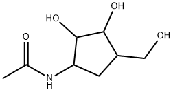 Acetamide,  N-[2,3-dihydroxy-4-(hydroxymethyl)cyclopentyl]- 结构式