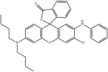 2-(2-氯苯胺基)-6-二(正丁基氨基荧烷) 结构式