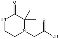 2-(2,2-二甲基-3-氧代哌嗪-1-基)乙酸 结构式