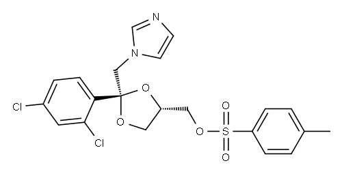 cis-2-(2,4-dichlorophenyl)-2-(1H-imidazol-1-ylmethyl)-1,3-dioxolan-4-ylmethyl toluene-p-sulphonate 结构式