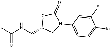 (5S)-N-[3-(4-溴-3-氟苯基)-2-氧代-5-恶唑烷基甲基]乙酰胺 结构式