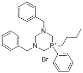 1,3,5-Diazaphosphorinium, 1,3-bis(phenylmethyl)-5-butyl-5-phenyl-, bro mide 结构式