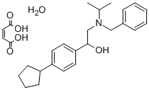 Benzenemethanol, 4-cyclopentyl-alpha-(((1-methylethyl)(phenylmethyl)am ino)methyl)-, (Z)-2-butenedioate, hydrate 结构式