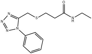 N-Ethyl-3-(((1-phenyl-1H-tetrazol-5-yl)methyl)thio)propanamide 结构式
