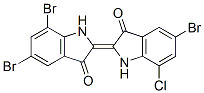 5,7-二溴-2-(5-溴-7-氯-1,3-二氢-3-氧代-2H-吲哚-2-基亚基)-1,2-二氢-3H-吲哚-3-酮 结构式