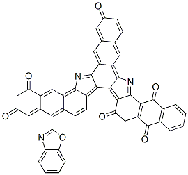 19-(benzoxazol-2-yl)-16,23-dihydronaphth[2',3':6,7]indolo[2,3-c]dinaphtho[2,3-a:2',3'-i]carbazole-5,10,15,17,22,24-hexone 结构式