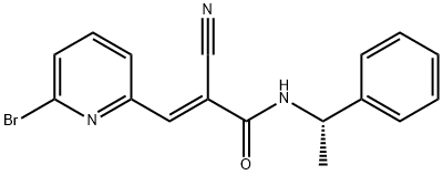 (2E)-3-(6-溴-2-吡啶基)-2-氰基-N-[(1S)-1-苯基乙基]-2-丙烯酰胺 结构式
