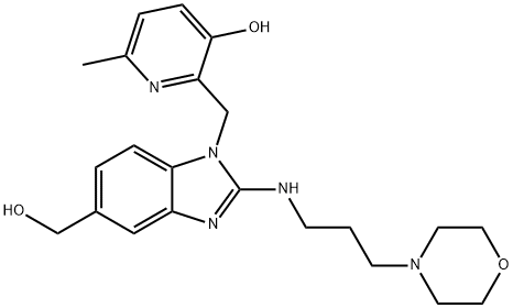 2 - ((5-(羟甲基)-2 - ((3-吗啉代丙基)氨基)-1H-苯并[D]咪唑-1-基)甲基) 结构式