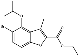 ETHYL 5-BROMO-4-ISOPROPOXY-3-METHYLBENZOFURAN-2-CARBOXYLATE 结构式