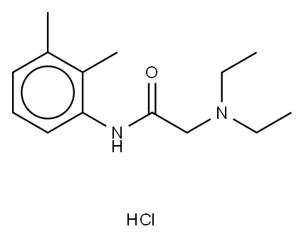 2-(二乙氨基)-N-(2,3-二甲基苯基)乙酰胺盐酸盐 结构式