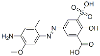 5-[(4-amino-5-methoxy-2-tolyl)azo]-3-sulphosalicylic acid 结构式